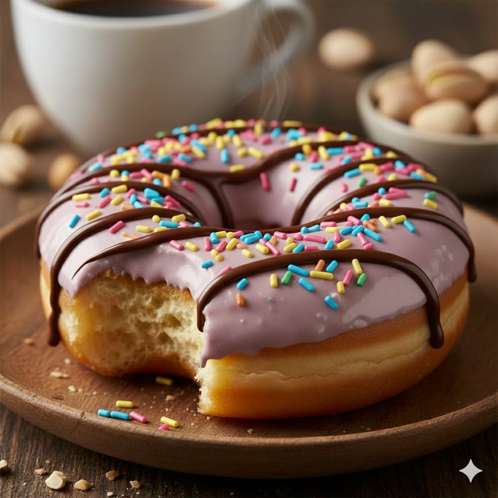 Donut com sabor de frutas vermelhasb