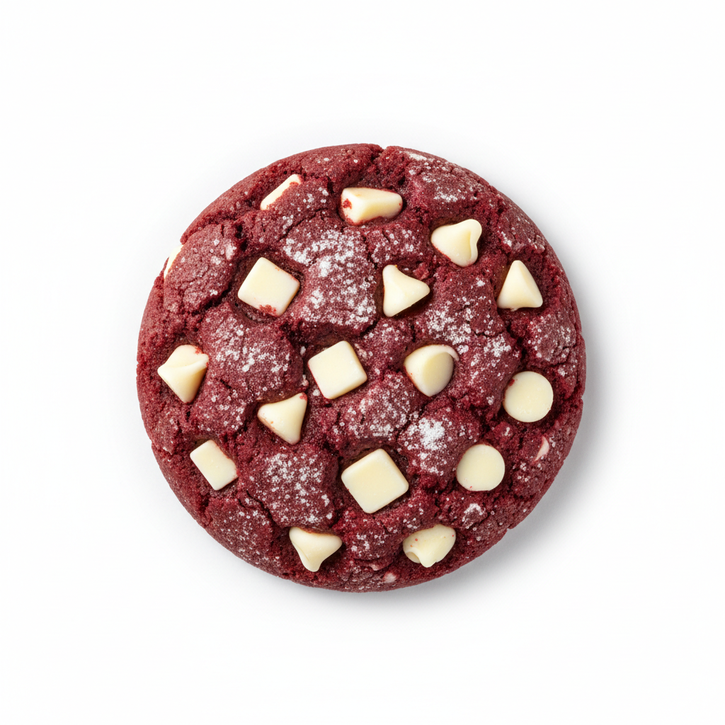Cookies Vermelho com Gotas de Chocolate Branco