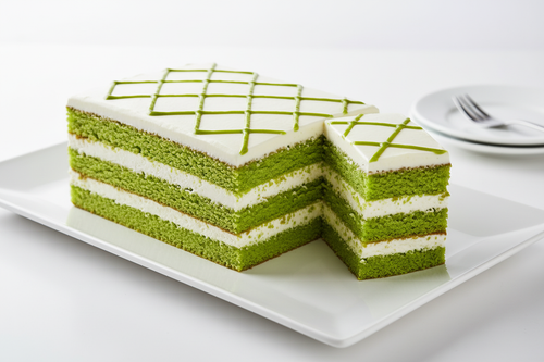 Bolo de Pistache Naked com Molho Verde