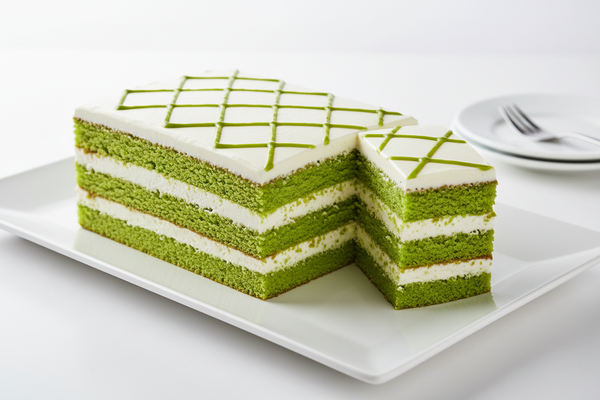 Bolo de Pistache Naked com Molho Verde