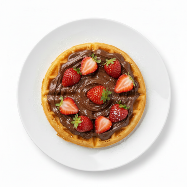 Waffle com Nutella e Morango