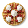 Waffle com Morango e Chantilly