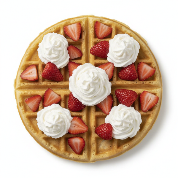 Waffle com Morango e Chantilly