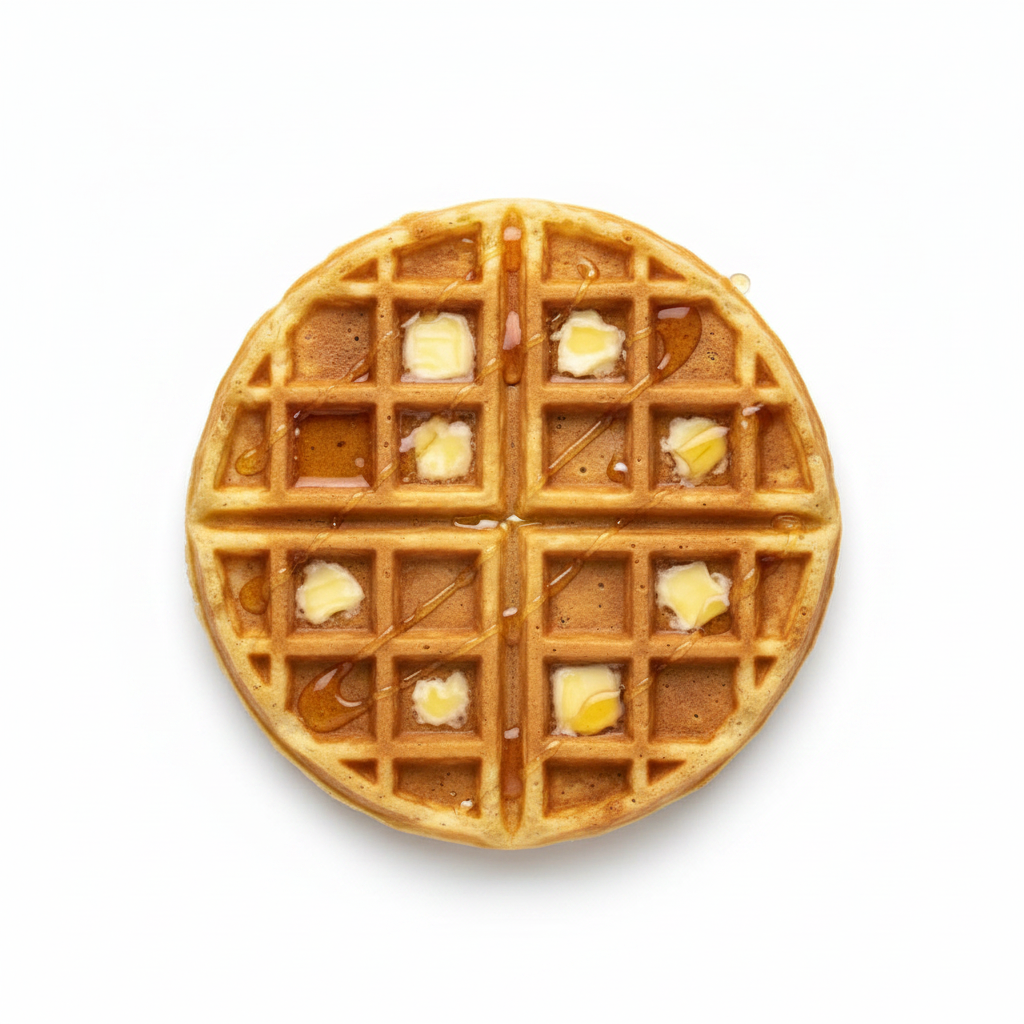 Waffle Clássico com Mel e Manteiga