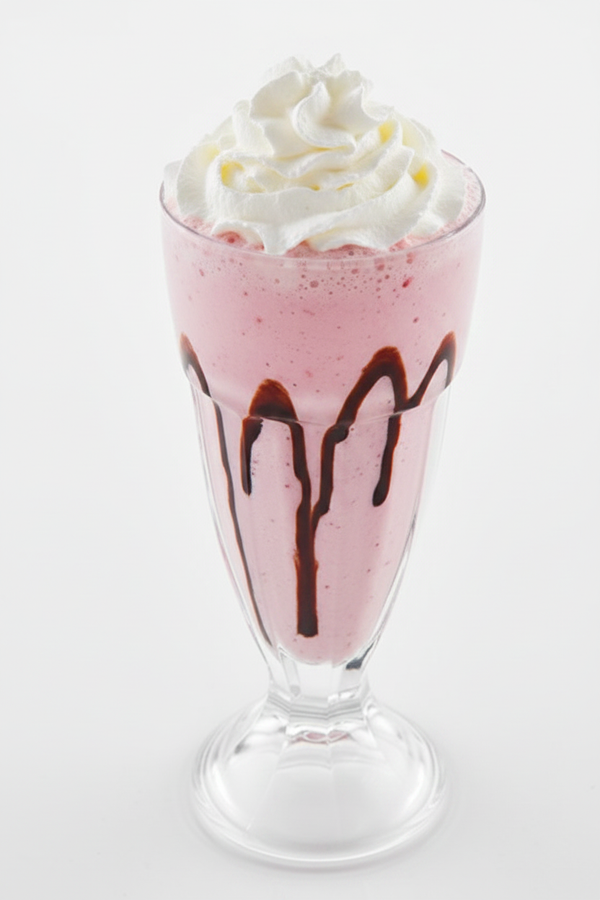 Milk Shake Rosa com Creme