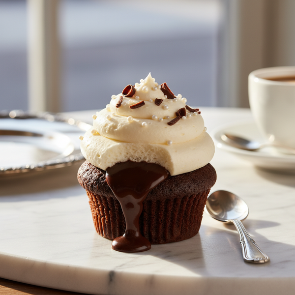 Cupcake com cobertura branca