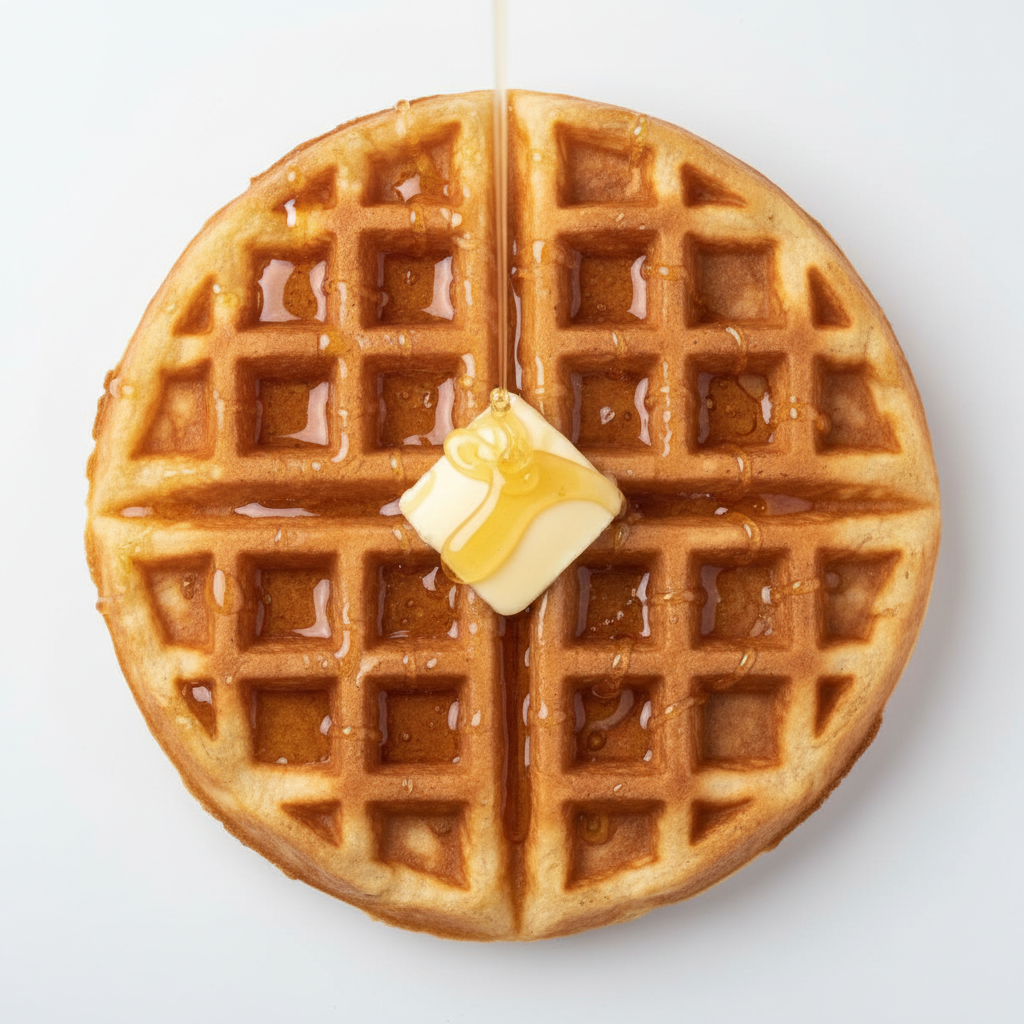 Waffle Clássico com Mel e Manteiga