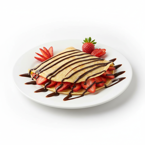 Crepe Recheado de Morango com Chocolate