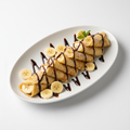 Crepe Recheado de Banana com Calda de Chocolate